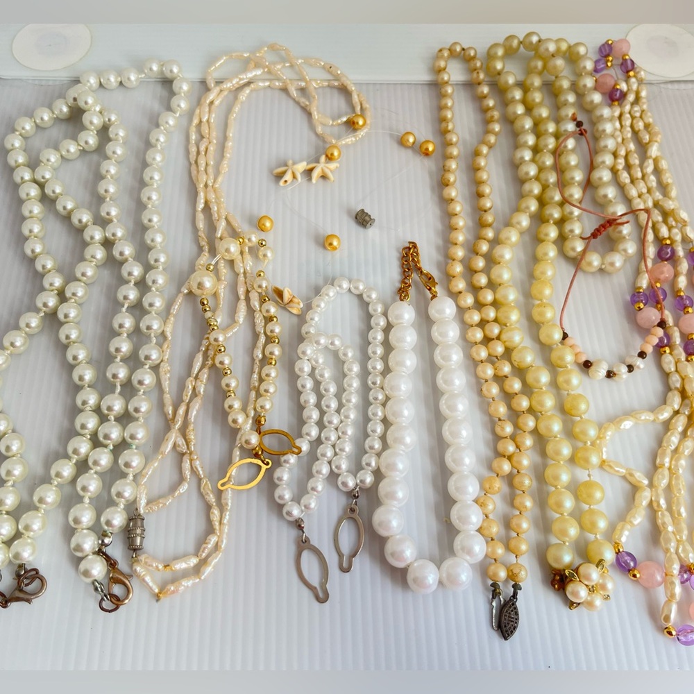 Assorted Faux Pearl Necklaces, Fashion Jewelry